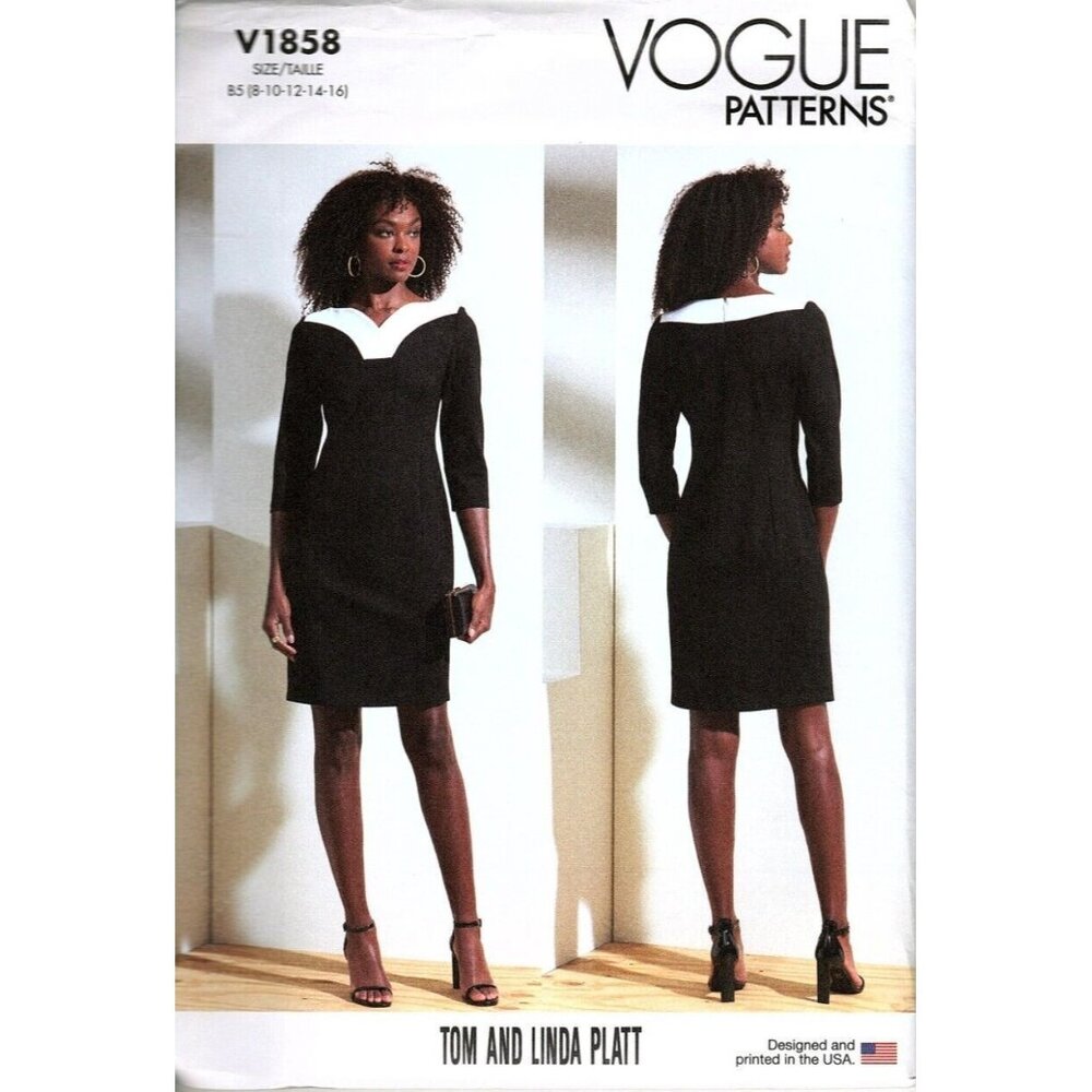 Vogue V1858 Misses 8 to 16 Tom and Linda Platt Dress Uncut Sewing Pattern
